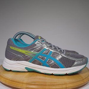 Asics Womens (Size 10) Gel Contend 4 T765Q Gray Blue Running Shoes Lace Up US